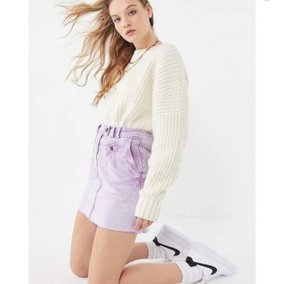 Urban Outfitters BDG Sonny Acid Wash Denim Mini Skirt Purple Medium - Picture 5 of 7